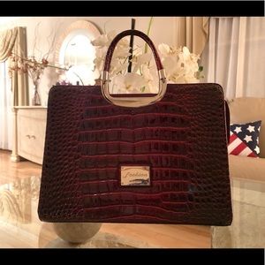 Faux red alligator skin purse